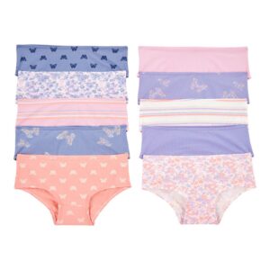 Kit calcinha infantil 10 peças listras floral borboleta multicor | Carter's