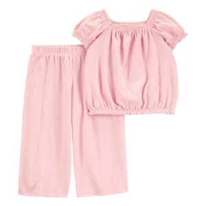 Conjunto longo infantil 2 peças texturizada rosa | Carter's