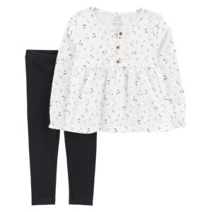 Conjunto longo infantil 2 peças floral multicor | Carter's