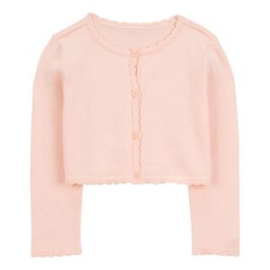 Casaco infantil de tricot rosa | Carter's