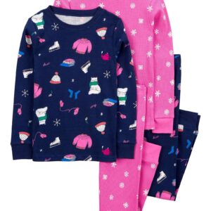 Pijama longo infantil 4 peças neve floral multicor | Carter's