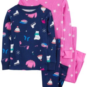 Pijama longo infantil 4 peças neve e floral multicor | Carter's