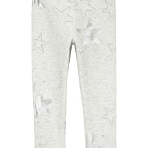 Calça legging infantil peluciada estrelas metalizadas cinza | Carter's