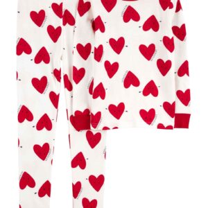 Pijama longo infantil 2 peças Valentine's Day bege | Carter's