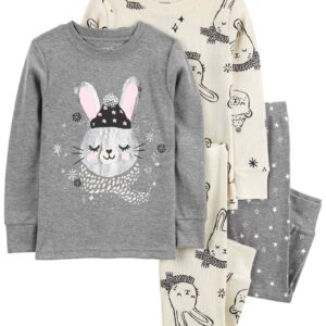 Pijama longo infantil 4 peças coelho metalizado multicor | Carter's