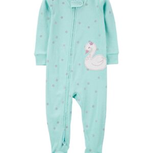 Macacão pijama infantil com pézinho cisne azul | Carter's