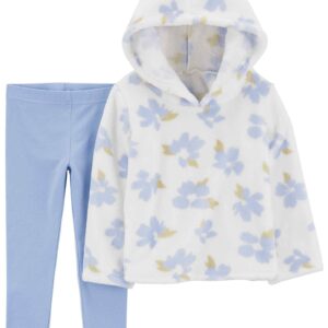 Conjunto longo infantil 2 peças capuz fleece floral multicor | Carter's