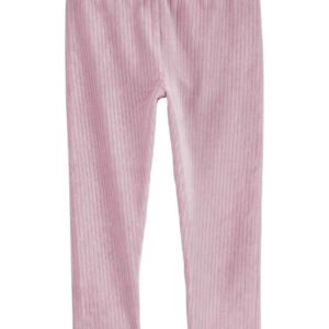 Calça infantil cós elástico canelada aveludada rosa | Carter's
