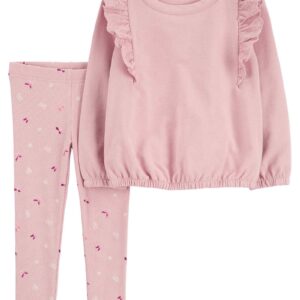 Conjunto longo infantil 2 peças borboletas com babados rosa | Carter's