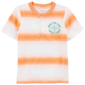 Camiseta infantil manga curta ride the tide listras branca | Carter's
