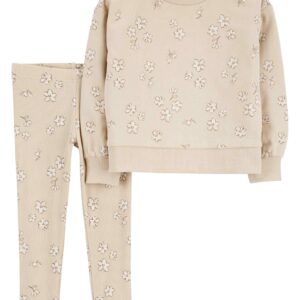 Conjunto longo de moletom infantil 2 peças floral | Carter's