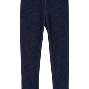 Calça legging infantil fleece cós com elástico azul | Carter's