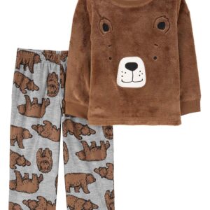 Pijama longo infantil 2 peças de fleece urso multicor | Carter's