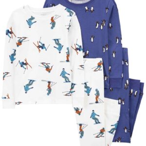 Pijama longo infantil 4 peças esqui pinguim multicor | Carter's