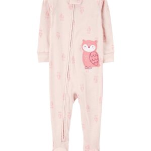 Macacão pijama infantil pézinhos coruja rosa | Carter's