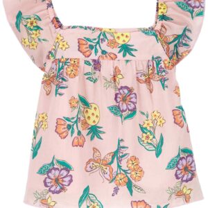 Blusa infantil com babados floral rosa | Carter's