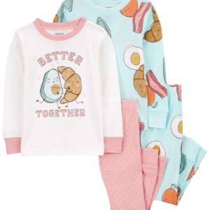 Pijama longo infantil 4 peças better estampa together multicor | Carter's