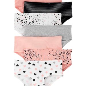 Kit calcinha infantil 7 peças corações listras multicor | Carter's