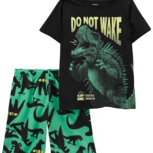 Pijama curto infantil 2 peças dinossauro lettering multicor | Carter's