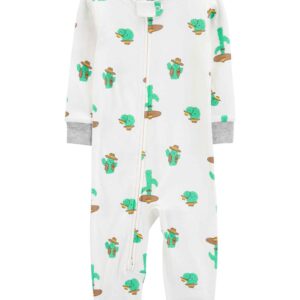 Macacão pijama infantil cacto branco | Carter's