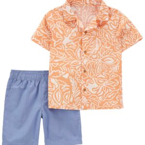 Conjunto curto infantil 2 peças folhagens multicor | Carter's
