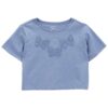 Camiseta cropped infantil manga curta borboletas s azul | Carter's