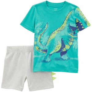 Conjunto curto infantil 2 peças dinossauro cós elástico multicor | Carter's