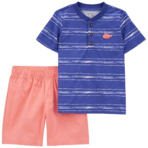 Conjunto curto infantil 2 peças peixe listrado multicor | Carter's