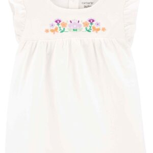 Bata infantil com babados off-white | Carter's