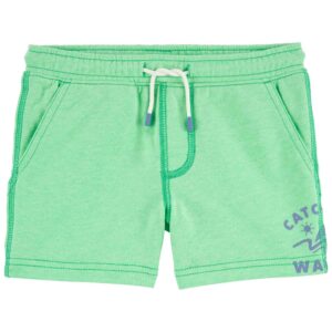 Short infantil cós elástico e cordão waves verde | Carter's