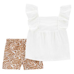 Conjunto curto infantil 2 peças em laise com babados multicor | Carter's