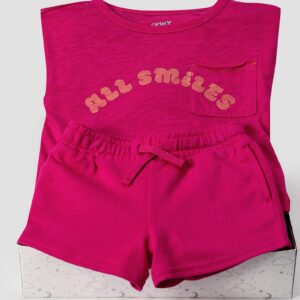 Conjunto curto infantil all smiles cós elástico + caixa presente M | Carter's