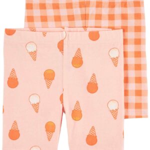 Kit bermuda infantil 2 peças cós de elástico xadrez sorvetes multicor | Carter's