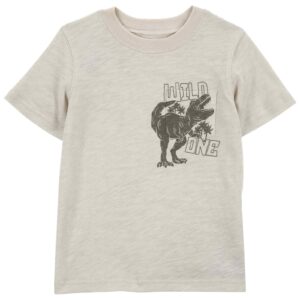 Camiseta infantil dinossauros com bolso cinza | Carter's