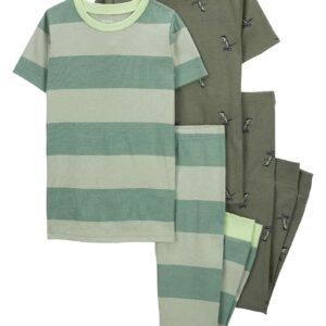 Pijama longo infantil 4 peças listras crocodilo multicor | Carter's