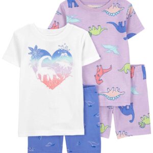 Pijama curto infantil 4 peças dinossauros multicor | Carter's