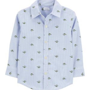Camisa infantil dimossauros manga longa azul | Carter's