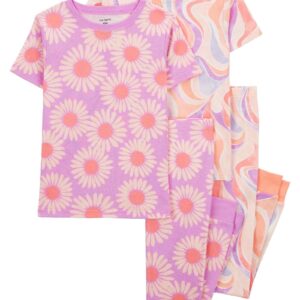 Pijama longo infantil 4 peças floral e geométrico multicor | Carter's