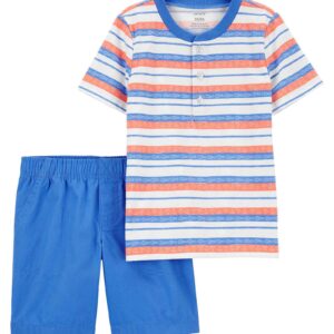 Conjunto curto infantil 2 peças listrada de peixinhos multicor | Carter's