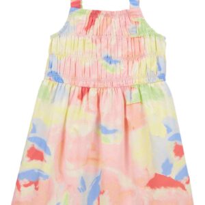 Vestido infantil tie-dye com elástico multicor | Carter's