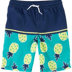 Bermuda água infantil de abacaxi e elástico multicor | Carter's