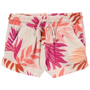 Short infantil cós de elástico folhagens bege | Carter's