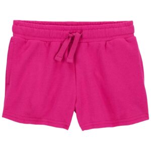 Short de moletom infantil cós de elástico rosa | Carter's