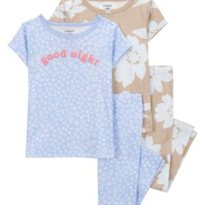 Pijama longo infantil 4 peças flores good night multicor | Carter's