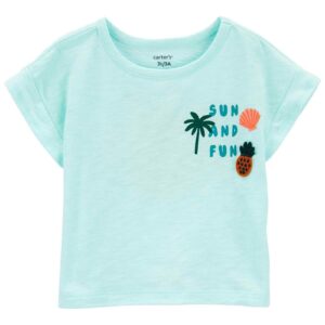 Camiseta infantil lettering sun and fun azul | Carter's