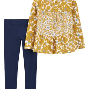 Conjunto longo infantil 2 peças manga longa floral multicor| Carter's