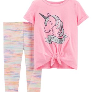 Conjunto  Infantil  Amarração Unicórnio Rosa/Laranja Carter's Tam 2 a 5
